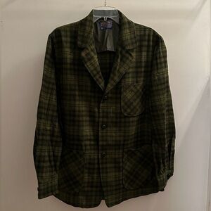 Pendleton VTG Pure Virgin Wool Plaid RARE USA Made Shirt Jacket Mens M